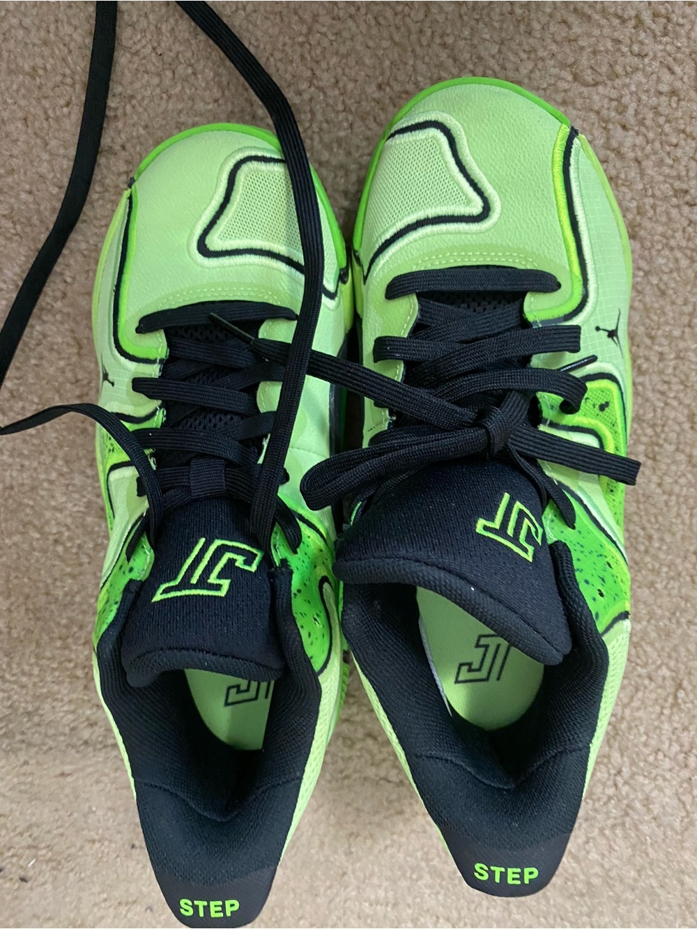 Kids Neon Green and Black Athletic Sneakers
